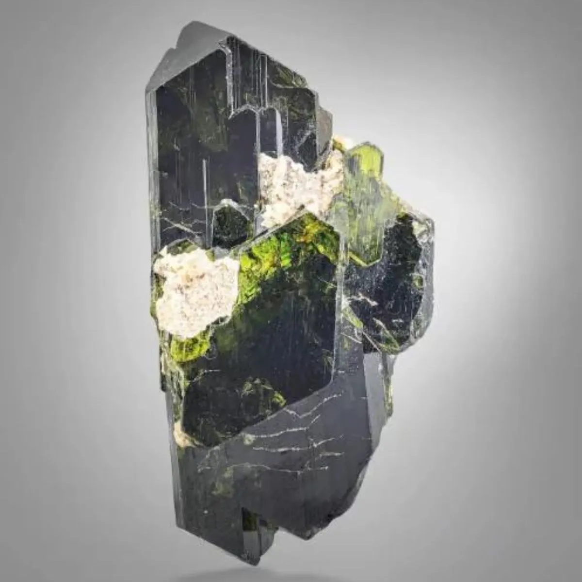 Double Terminated Epidote Crystal With Albite From Skardu, Pakistan